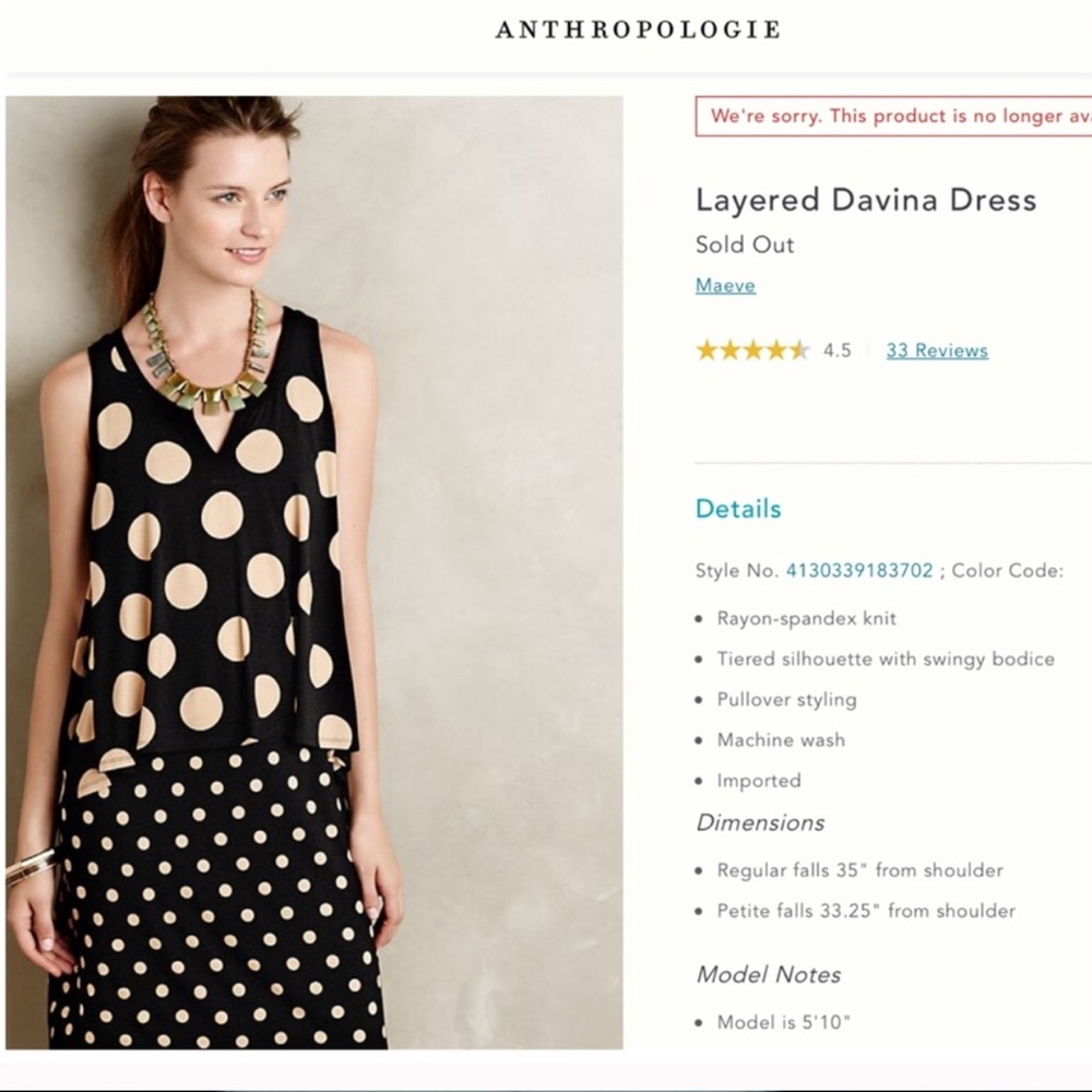 Maeve Anthropologie layered Davina polka dot dress - Picture 3 of 6